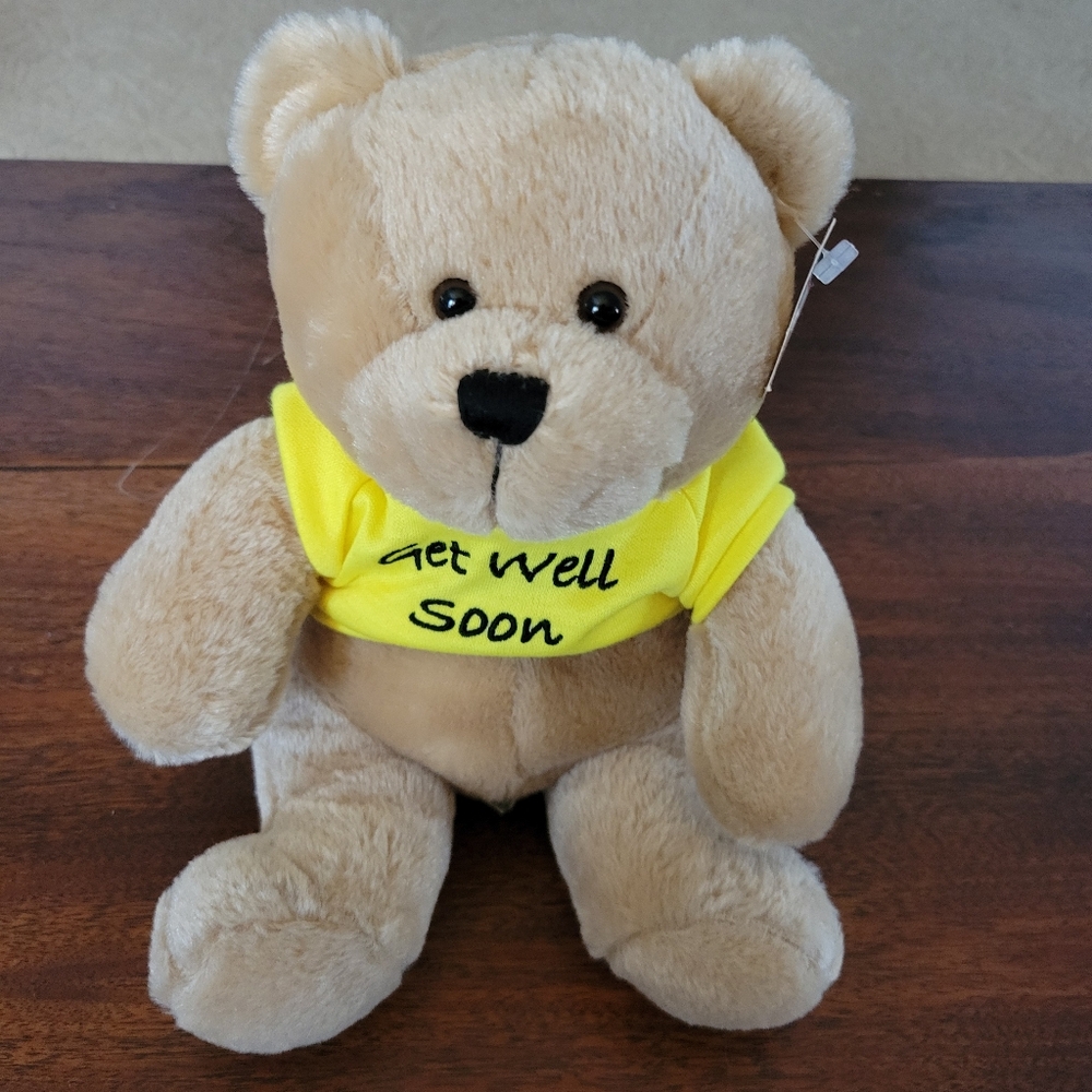 RBI Ron Banafato Get Well Soon Plush Light Tan Beige Soft Teddy Bear NWT
